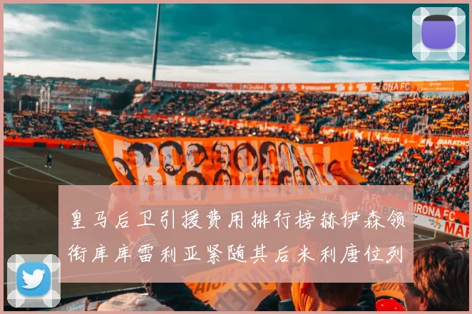 皇马后卫引援费用排行榜赫伊森领衔库库雷利亚紧随其后米利唐位列第三